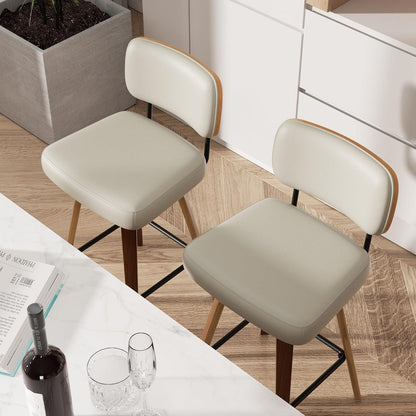 Drehbarer Barhocker 2er Set – Mid-Century Design, 65cm Sitzhöhe