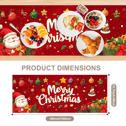 Tischläufer Weihnachten Rot Frohe Weihnachten 40x100 cm