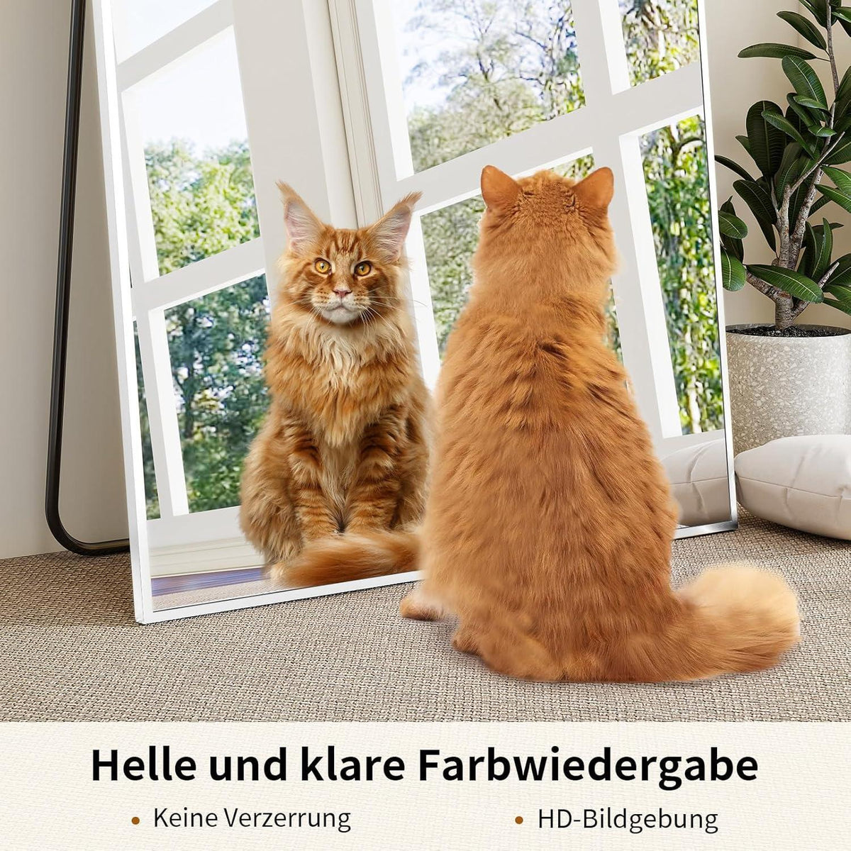 Großer Ganzkörperspiegel 200x90 cm – Stand- & Wandspiegel Weiß