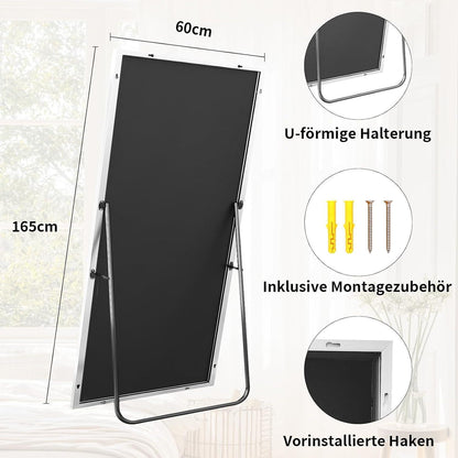 Großer Standspiegel 165x60cm – Bruchsicher & Wandhängend