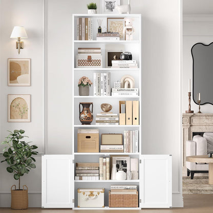 209 cm Bücherregal mit Türen & verstellbaren Regalböden