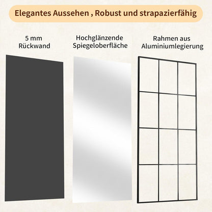 Standspiegel 165x60 cm – Dekorativer Ganzkörperspiegel für Wohnzimmer