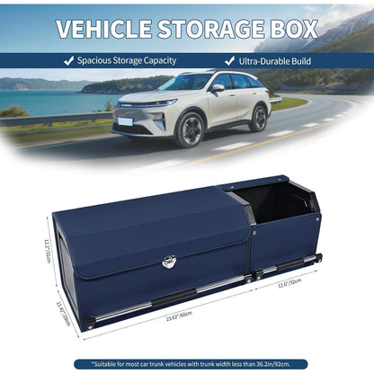 Auto Kofferraum Organizer mit Deckel – Blau, XXL & Flexibel