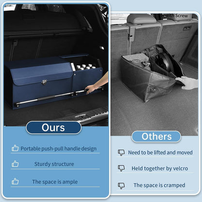 Auto Kofferraum Organizer mit Deckel – Blau, XXL & Flexibel