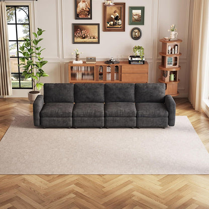 Modernes 4-Sitzer Sofa Grau – Bequeme Velours Couch