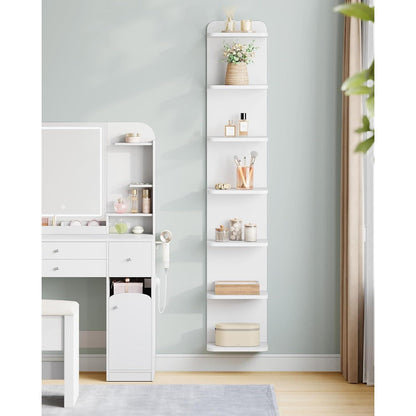 Standregal mit 7 Ebenen – Weißes Bücherregal für Wohnzimmer