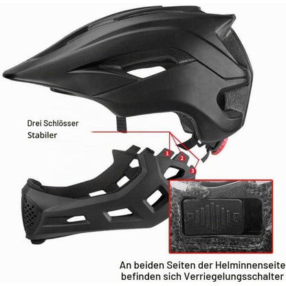 2-in-1 Kinderhelm mit Kinnschutz – Fahrrad, BMX, Skateboard (5-10 Jahre)