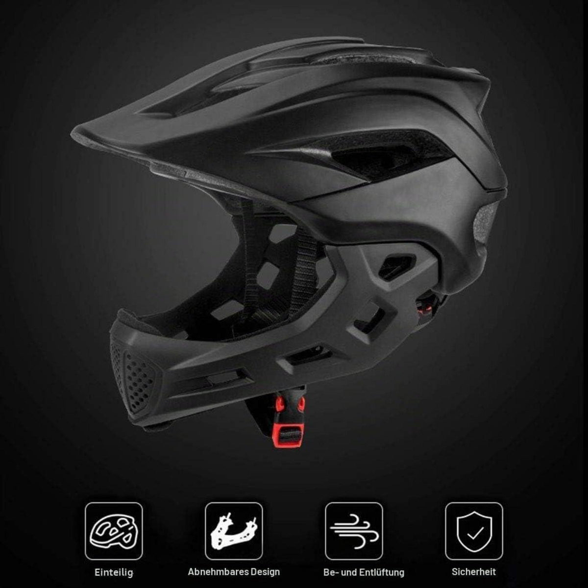 2-in-1 Kinderhelm mit Kinnschutz – Fahrrad, BMX, Skateboard (5-10 Jahre)