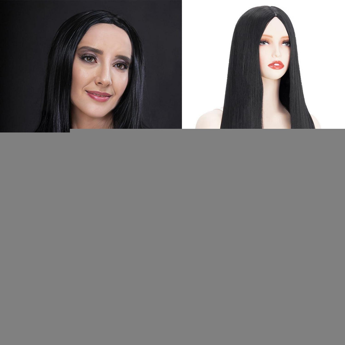 Lange schwarze Perücke 40 Zoll – Glatt, Kostüm, Cosplay