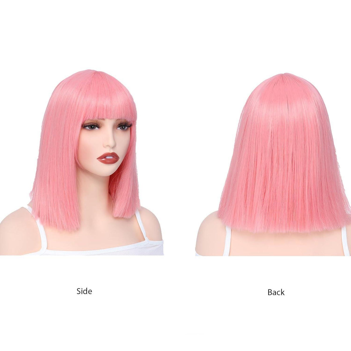 Rosa Bob Perücke mit Pony – 13 Zoll Synthetik