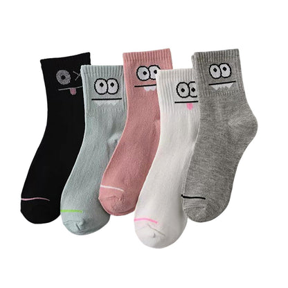 5 Paar Damen Socken bunt & süß, Größe 39-42, lustig & kuschelig