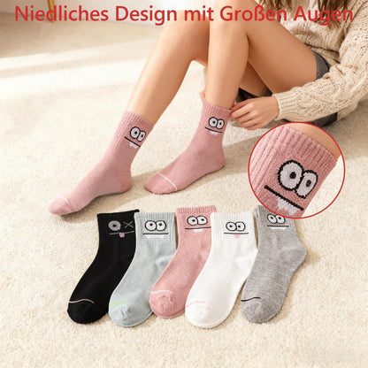 5 Paar Damen Socken bunt & süß, Größe 39-42, lustig & kuschelig