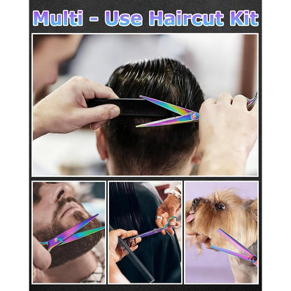 13-teiliges Friseurschere Set Edelstahl – Profi Haarschneideschere & Ausdünnschere