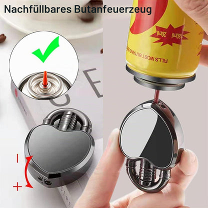 Herzförmiges Sturmfeuerzeug – Wiederbefüllbar & Windfest