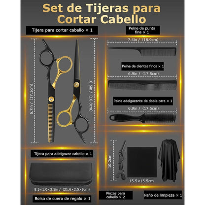 15-teiliges Friseurschere Set – Profi Haarschneideschere & Zubehör