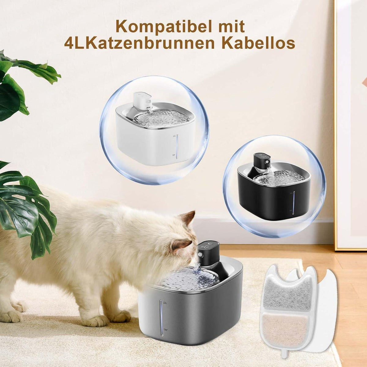 Ersatzfilter für 4L Katzenbrunnen (YPD-C004) – 14 Filter + 14 Schaumstoff