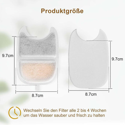 Ersatzfilter für 4L Katzenbrunnen (YPD-C004) – 14 Filter + 14 Schaumstoff