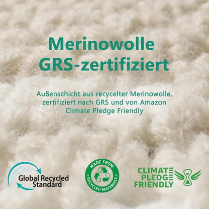 Merino Wollmütze mit Ohrenklappen & Fleecefutter Wasserdicht Unisex M-XXL