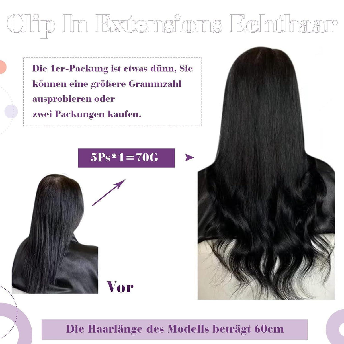 Echthaar Clip-in Extensions Blond 45cm - Voller Kopf