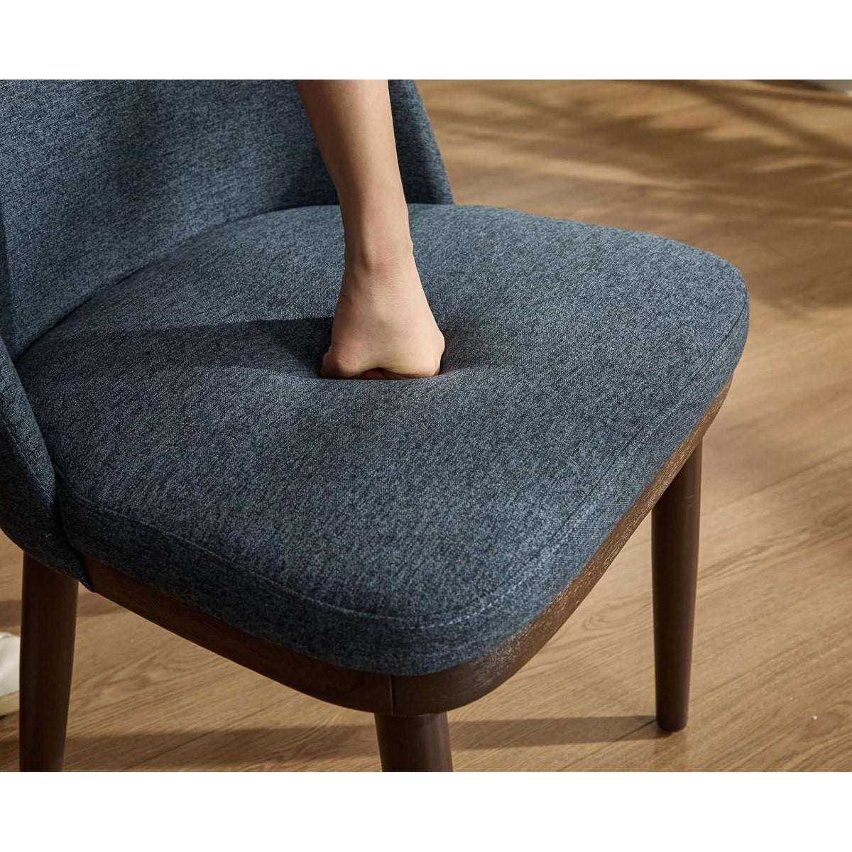 Esszimmerstühle Set Blau – Polsterstuhl mit Holzbeinen