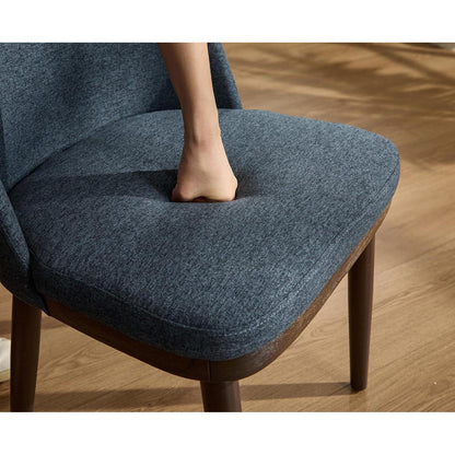 Esszimmerstühle Set Blau – Polsterstuhl mit Holzbeinen