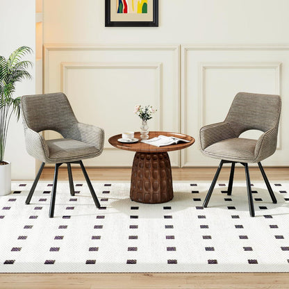 Drehbarer Esszimmerstuhl Set 6x Samt, Taupe | Modern & Komfortabel