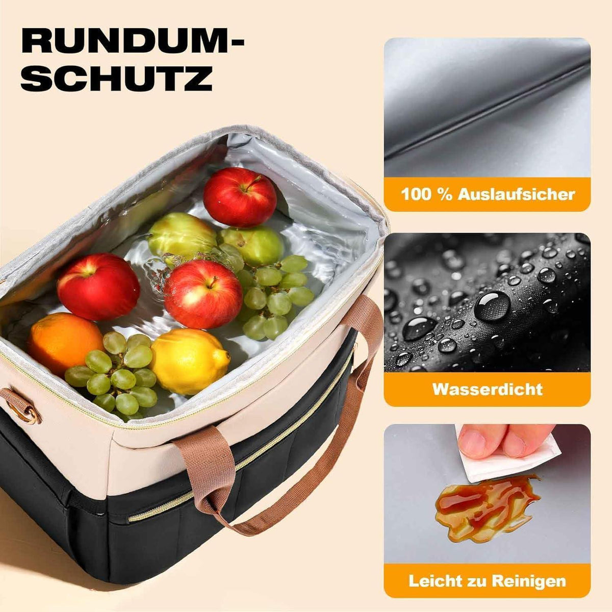 Kühltasche Lunch Bag Damen Herren – Groß, Auslaufsicher & Vielseitig