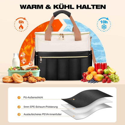 Kühltasche Lunch Bag Damen Herren – Groß, Auslaufsicher & Vielseitig