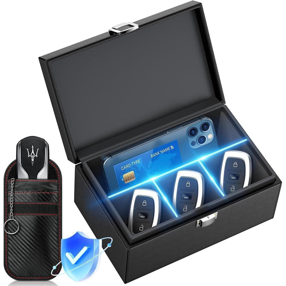 Faraday Box für Autoschlüssel – Signalblocker & Bonus Tasche