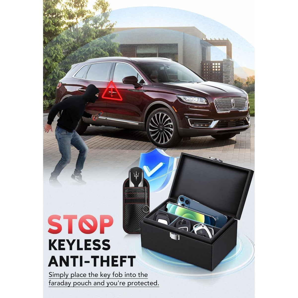 Faraday Box für Autoschlüssel – Signalblocker & Bonus Tasche
