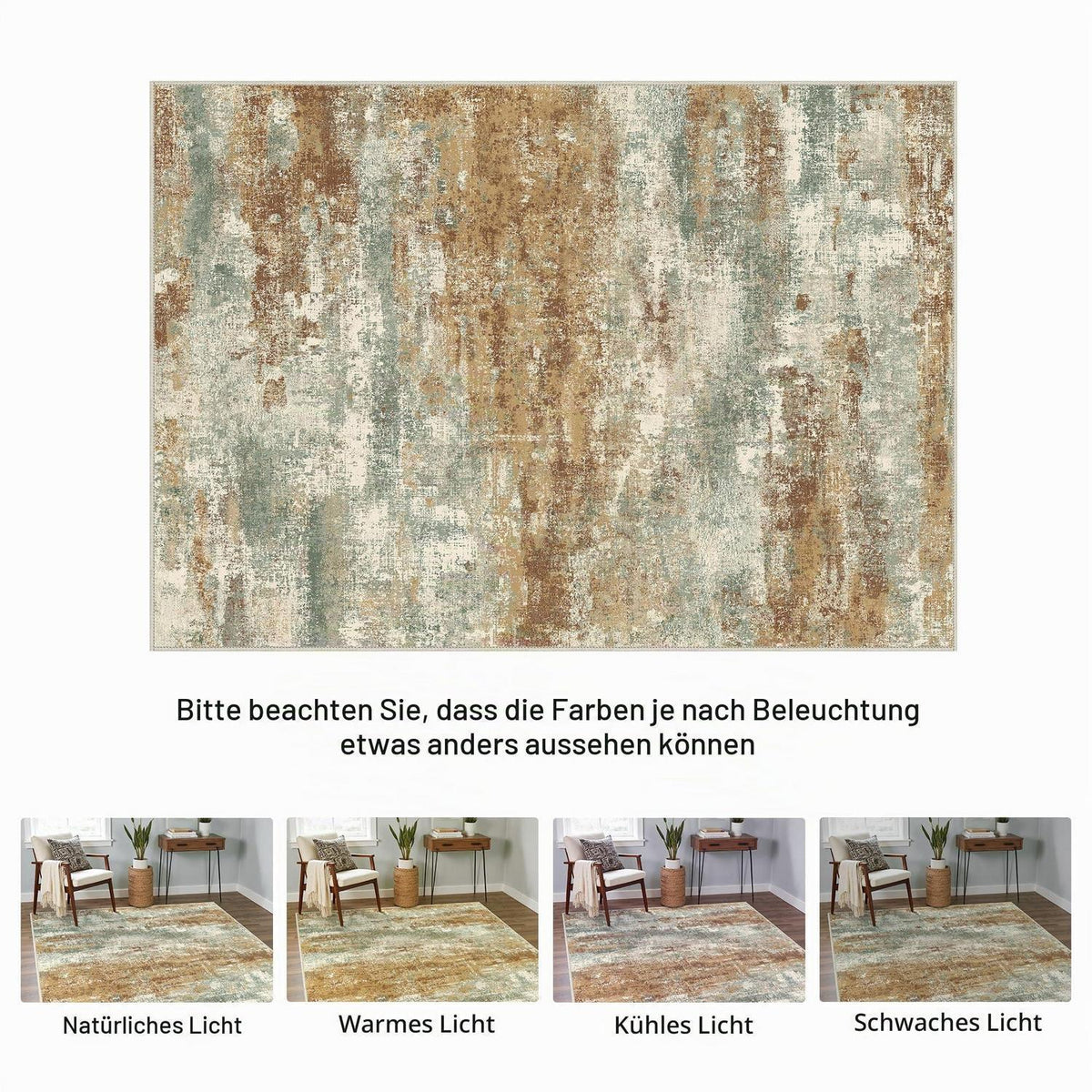 Moderner Wohnzimmerteppich Orange Farbverlauf 200x290 cm Rutschfest