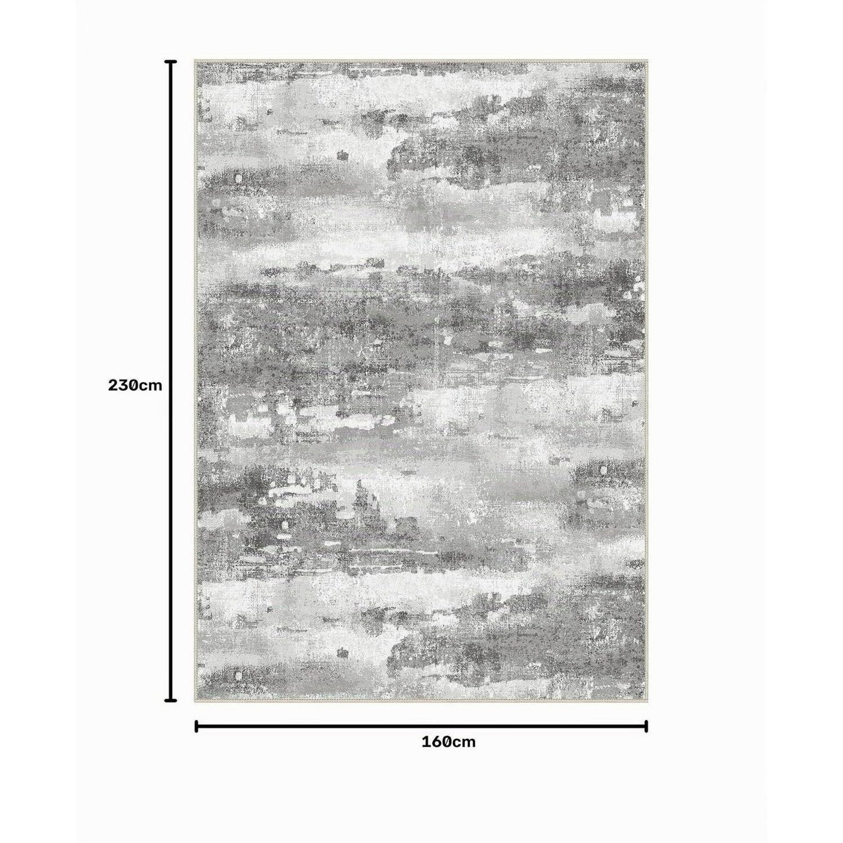 Moderner Waschbarer Teppich Grau 160x230 cm – Rechteckig & Rutschfest