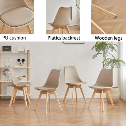 Runder Esstisch Set 120cm + 6 Stühle Dunkelbraun/Khaki