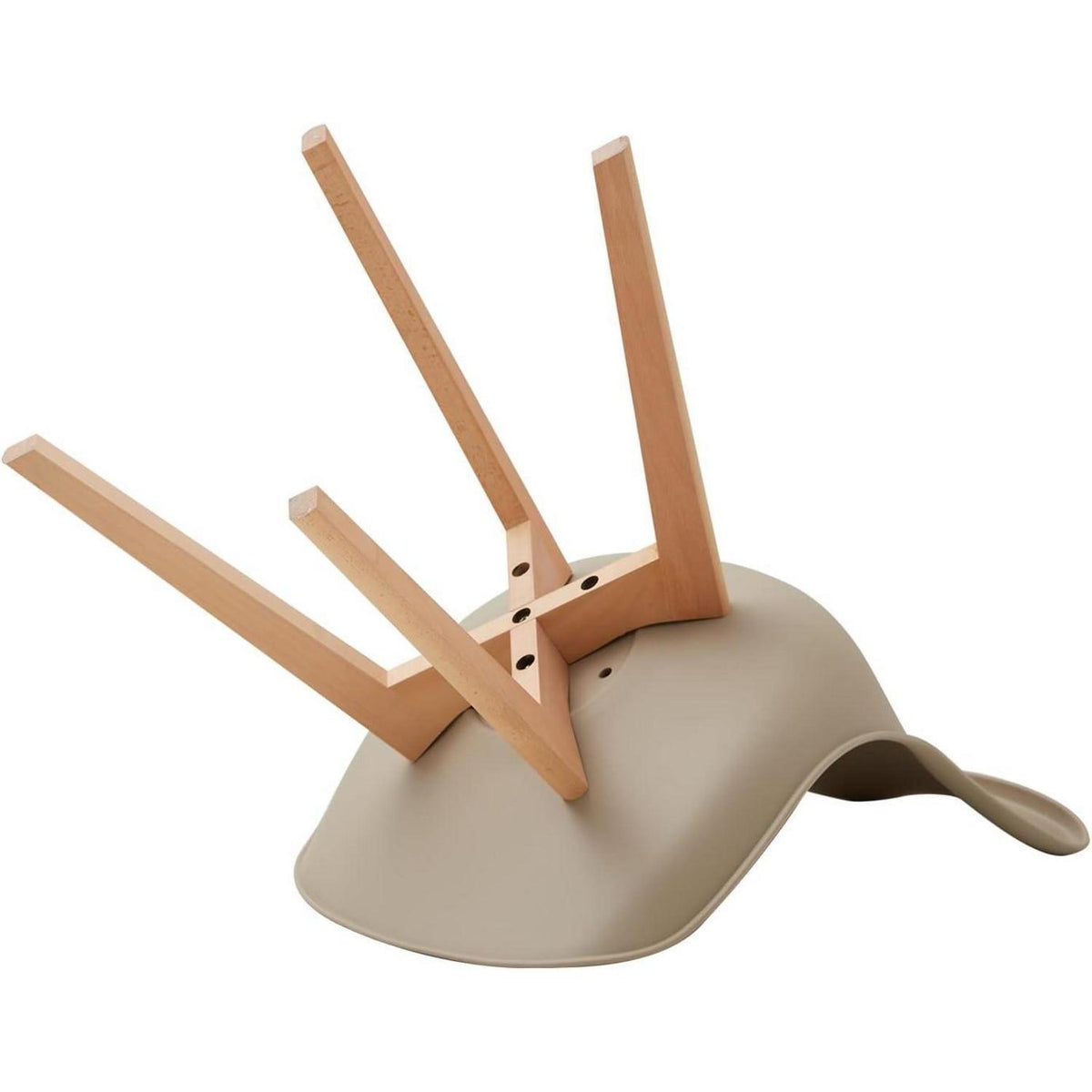Runder Esstisch Set 120cm + 6 Stühle Dunkelbraun/Khaki