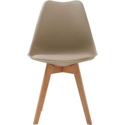 Runder Esstisch 120cm + 6 Stühle – Hellbraun & Khaki