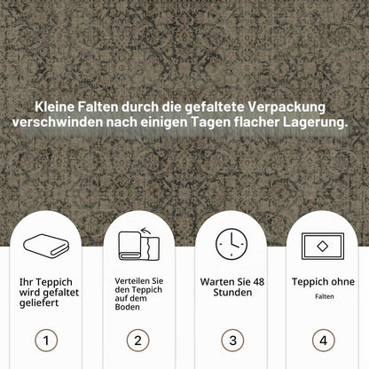 Vintage Teppich Wohnzimmer 240x300cm Hellbraun Rechteckig