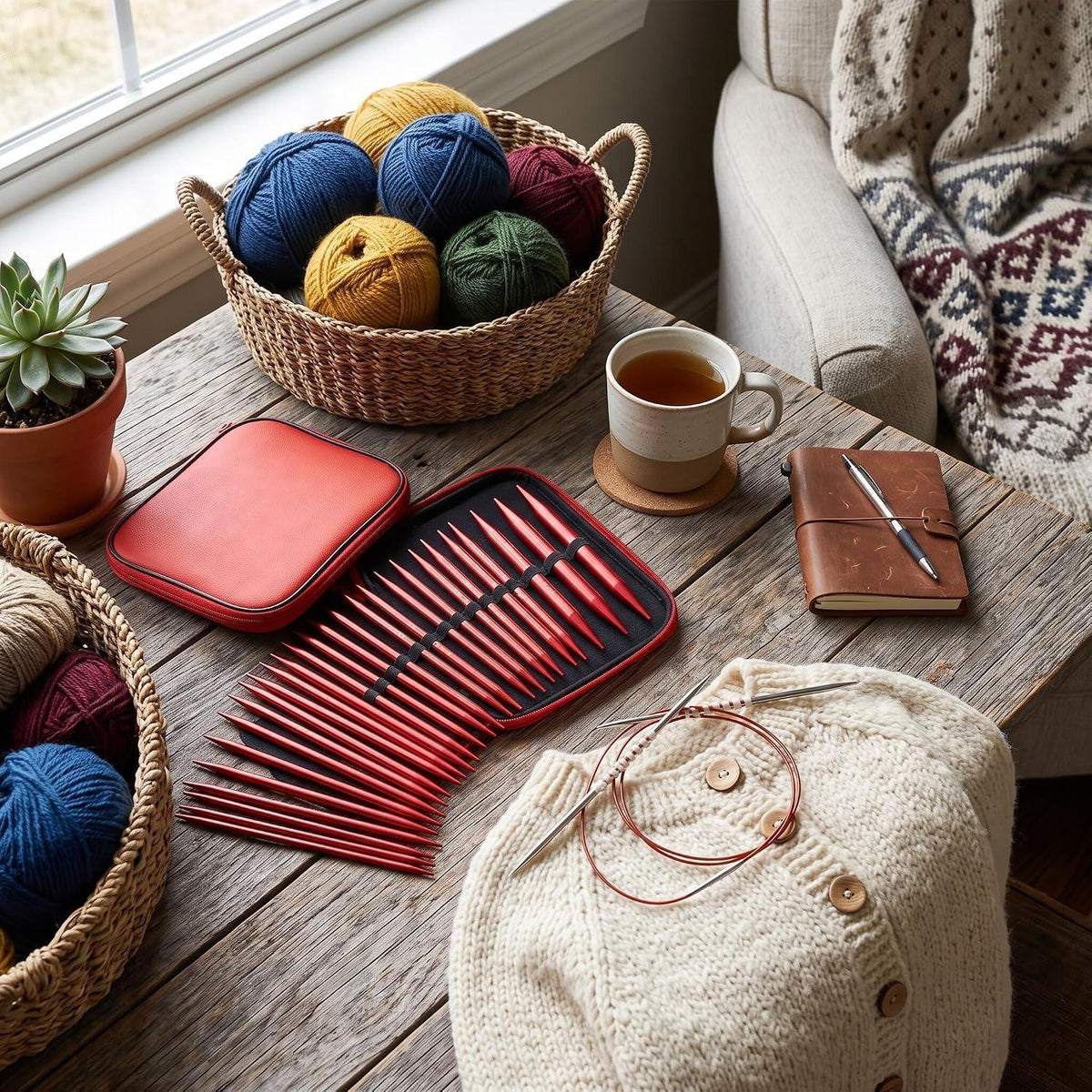 Austauschbares Stricknadel-Set | 26-teilig mit Tasche