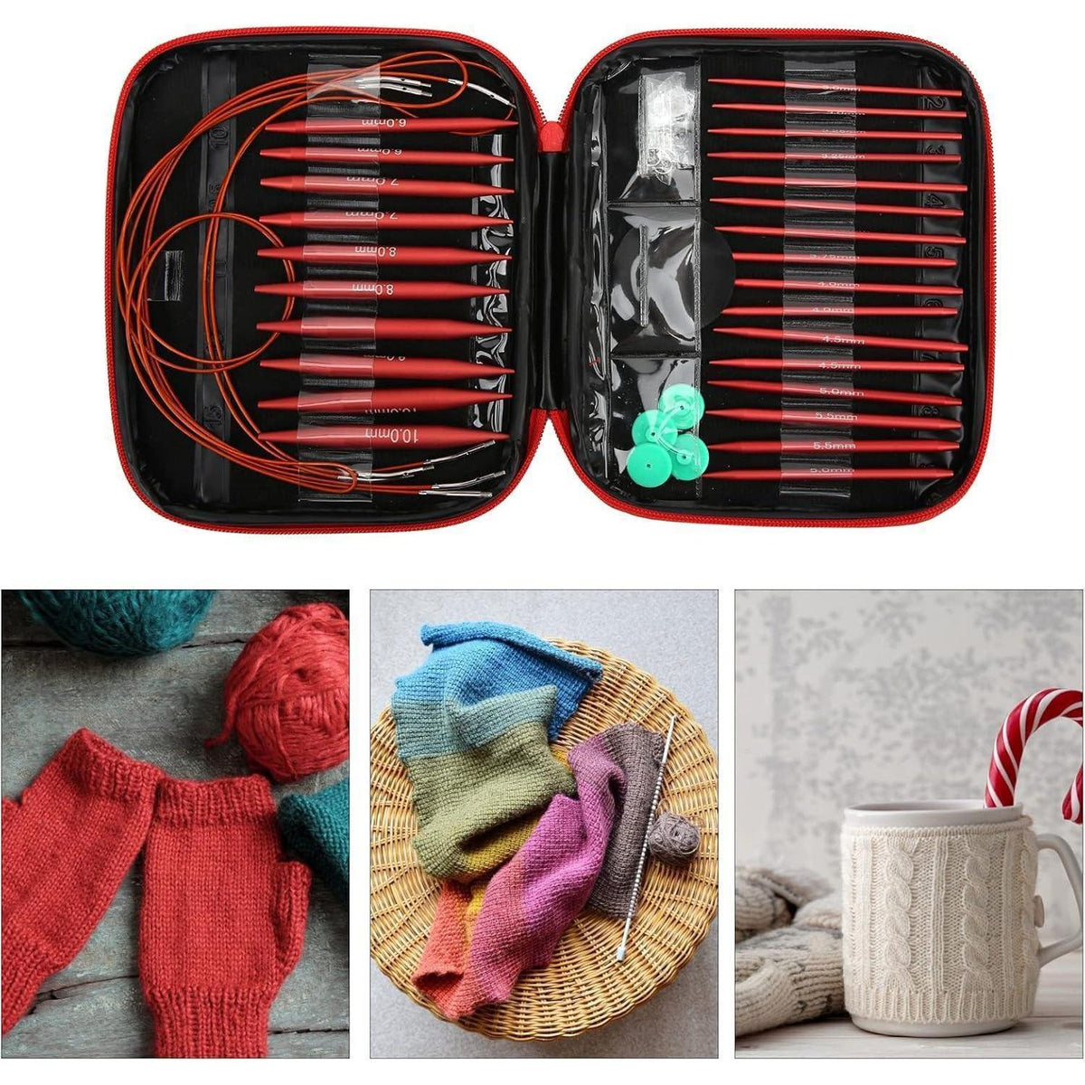 Austauschbares Stricknadel-Set | 26-teilig mit Tasche