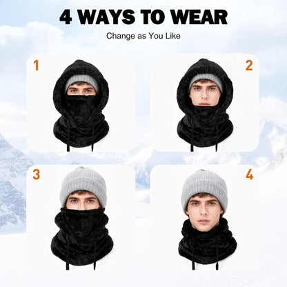 Sturmhaube Winter Mütze Fleece, Winddicht & Warm für Herren Damen