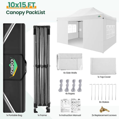 Pavillon 3x4,5m – Wasserdicht, Stabil & Mit Seitenteilen