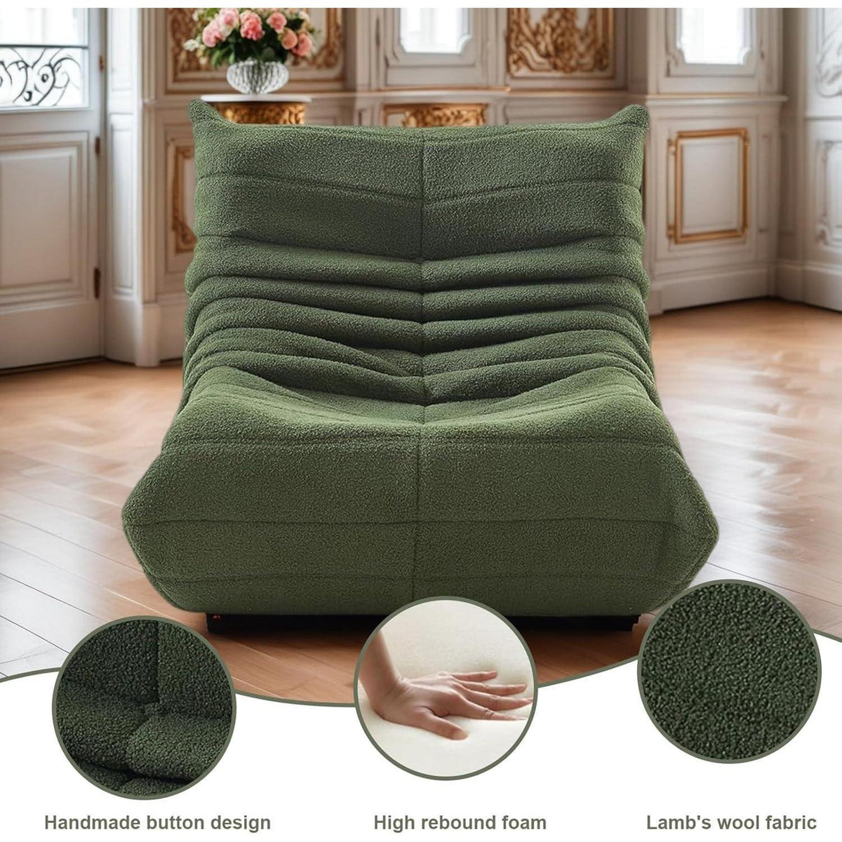 Bequemer Ecksitzsack – Lazy Sofa Grün für Wohnzimmer
