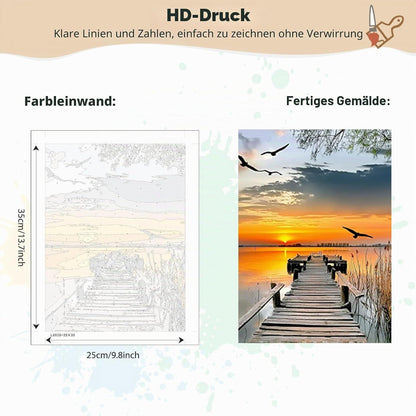 Malen nach Zahlen Landschaft mit Rahmen – DIY Ölgemälde Set