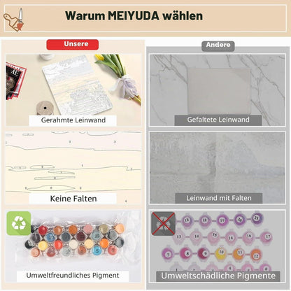Malen nach Zahlen Landschaft mit Rahmen – DIY Ölgemälde Set