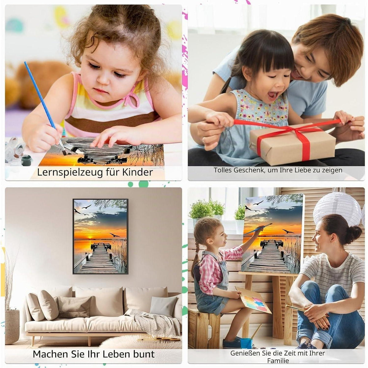 Malen nach Zahlen Landschaft mit Rahmen – DIY Ölgemälde Set