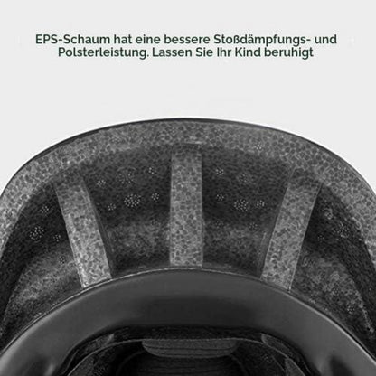 Kinder Integralhelm Vollvisier mit abnehmbarem Kinnschutz Schwarz