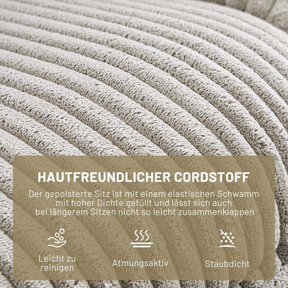 Loungesessel 360° Drehbar mit Abnehmbarem Kissen – Grau/Hellgrau