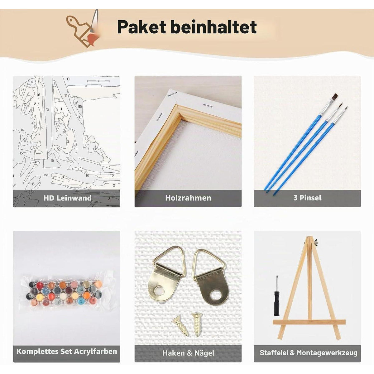 Malen nach Zahlen Katze See mit Rahmen – DIY Set Erwachsene
