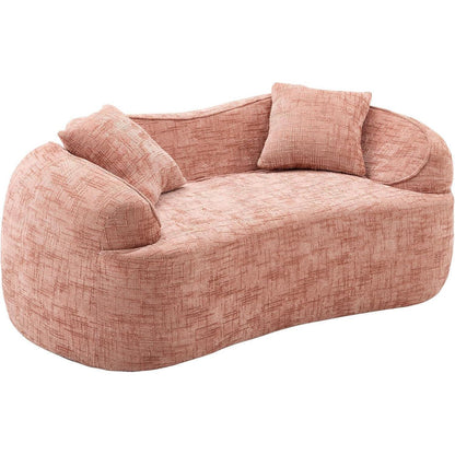 Rosa 2-Sitzer Sofa mit Kissen – Bequem & Werkzeugfrei
