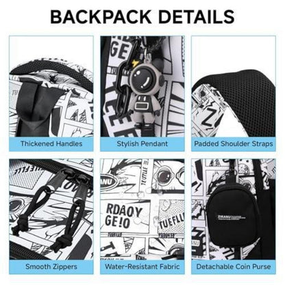Schulrucksack mit Rollen für Jungen – Abnehmbarer Trolley & 6 Räder