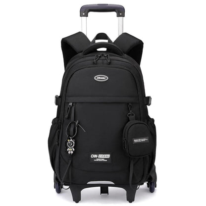 Schulrucksack mit Rollen für Jungen – Abnehmbarer Trolley & 6 Räder